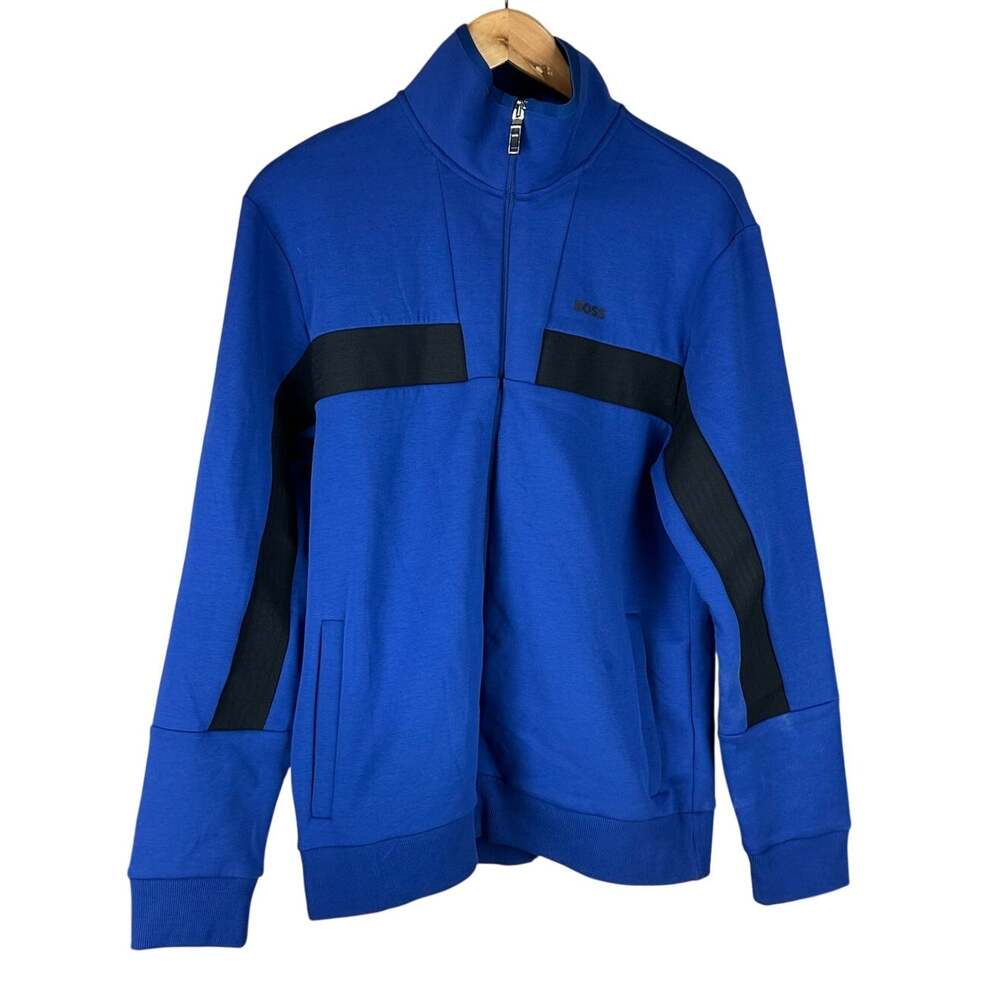 Boss Skaz Full Zip Sweatshirt Blue/Black Men's Size Large New With Tags